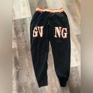 Men’s Runtz Black Joggers with Orange and White Lettering
